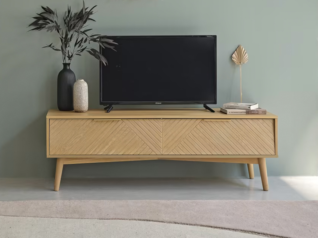 banc tv en bois design épuré