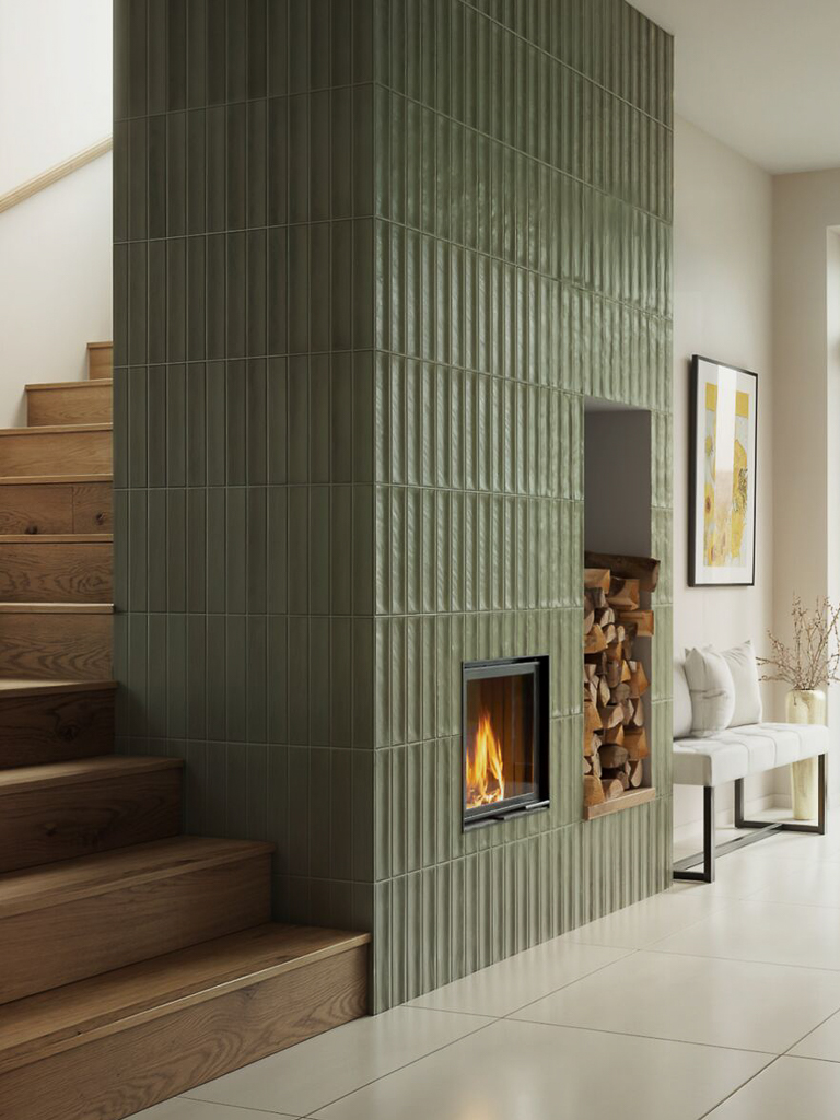 carrelage cheminée idée