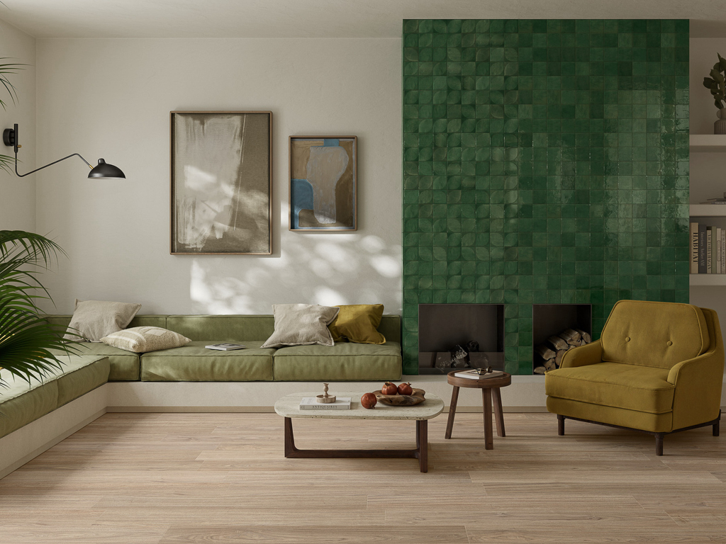 carrelage cheminée idée