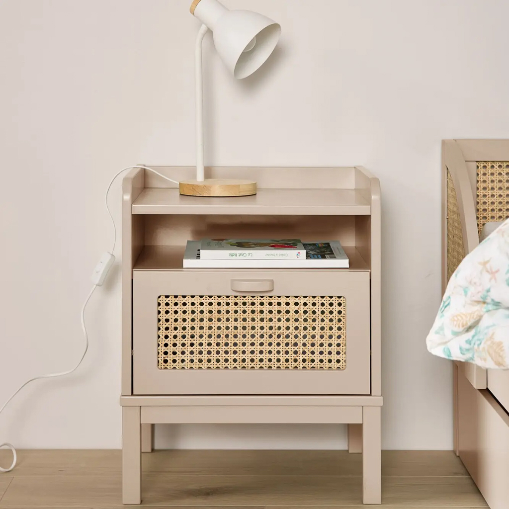 chambre enfant beige et vert sauge