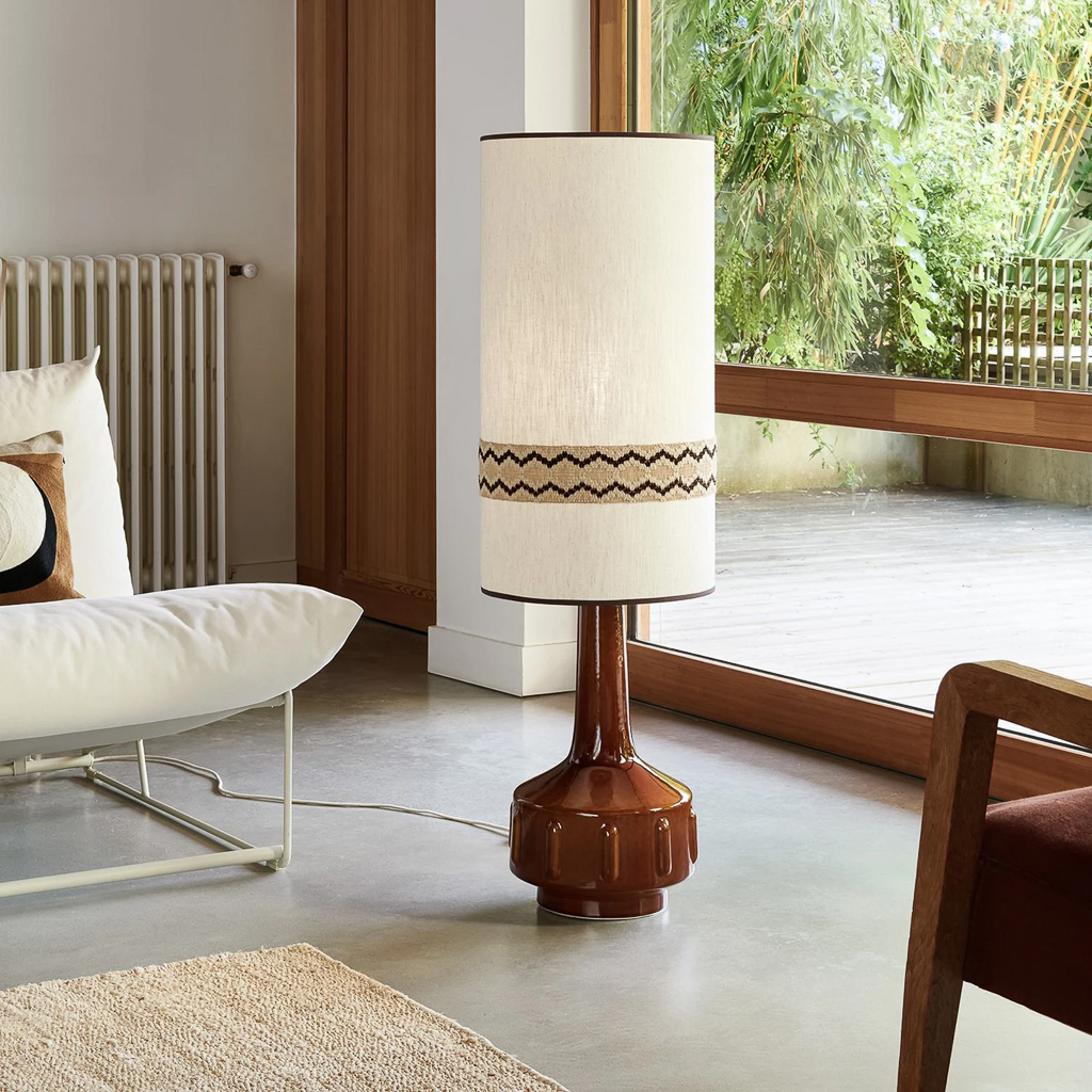 grande lampe bohème en céramique et tissu