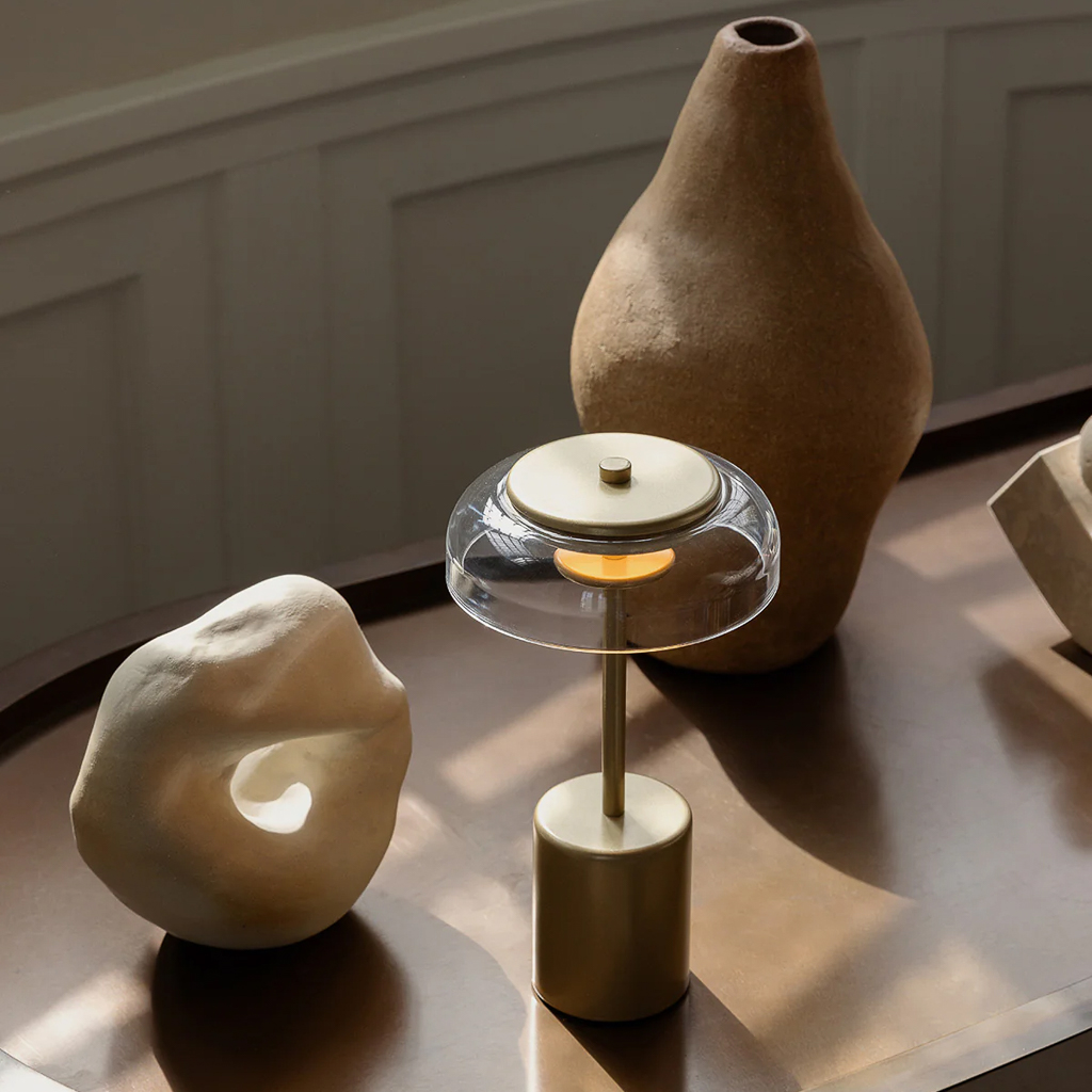 lampe sans fil verre et laiton