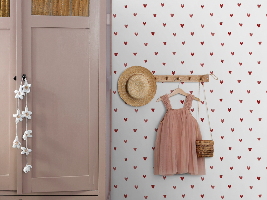 papier peint motifs cœurs
