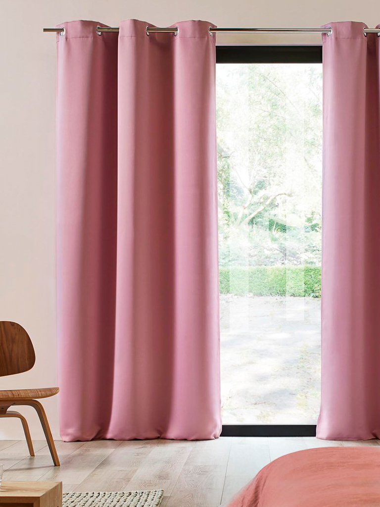 rideau occultant rose