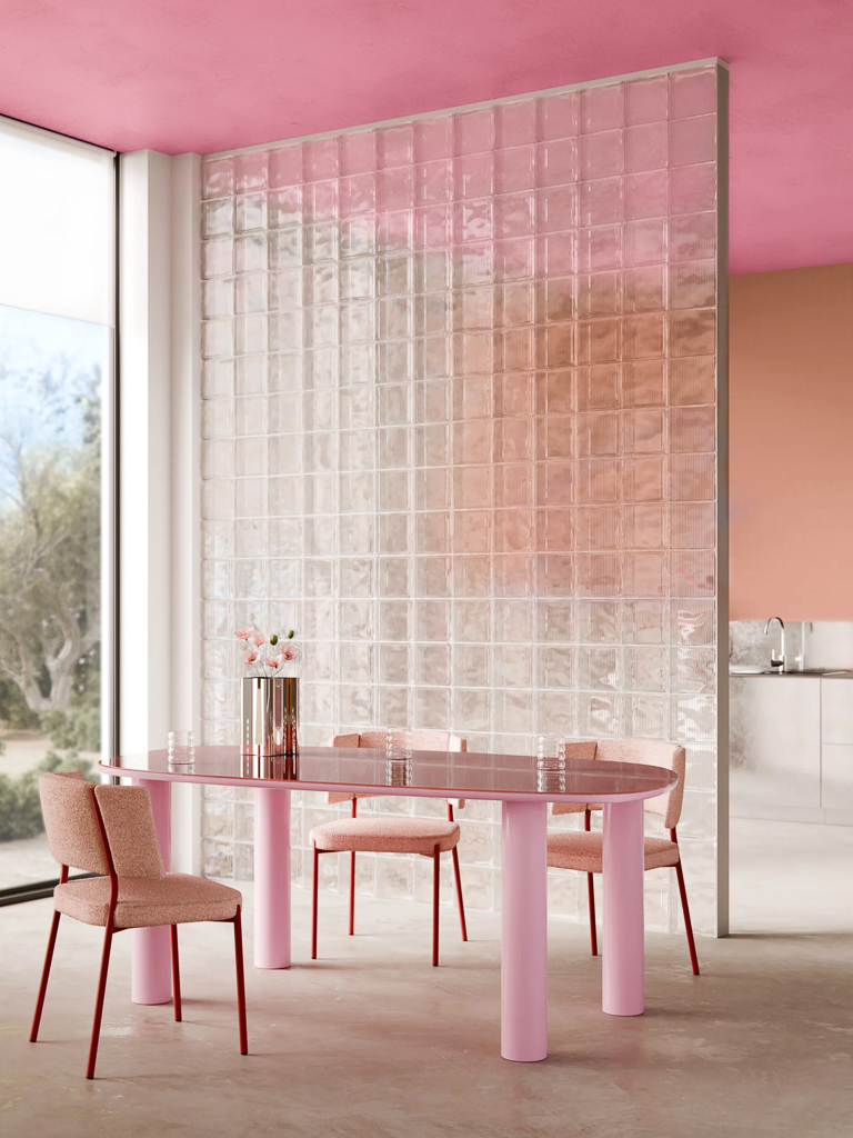 salle à manger design design rose