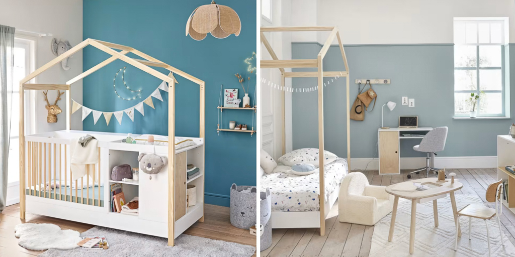 lit cabane combiné évolutif bébé